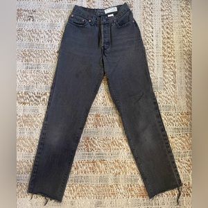 Dark Grey Distressed Straight-Leg Levi’s